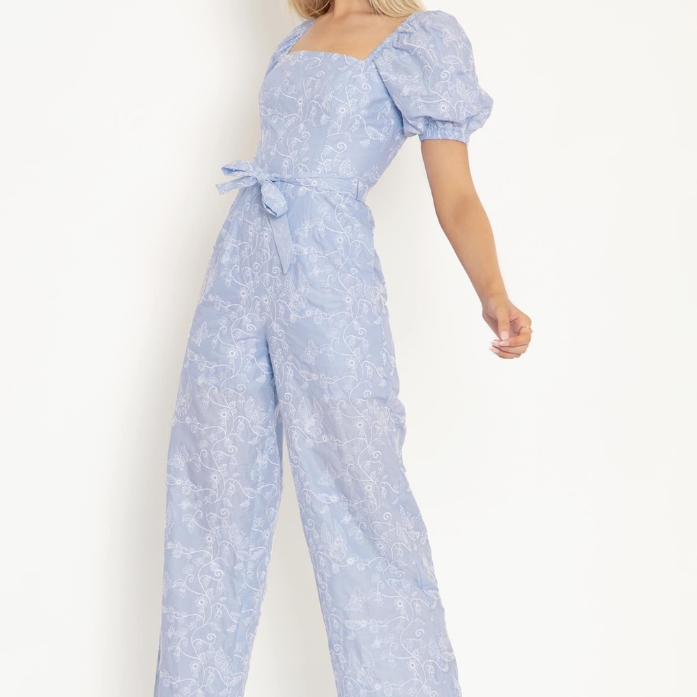 UNICORN BRODERIE PEASANT JUMPSUIT